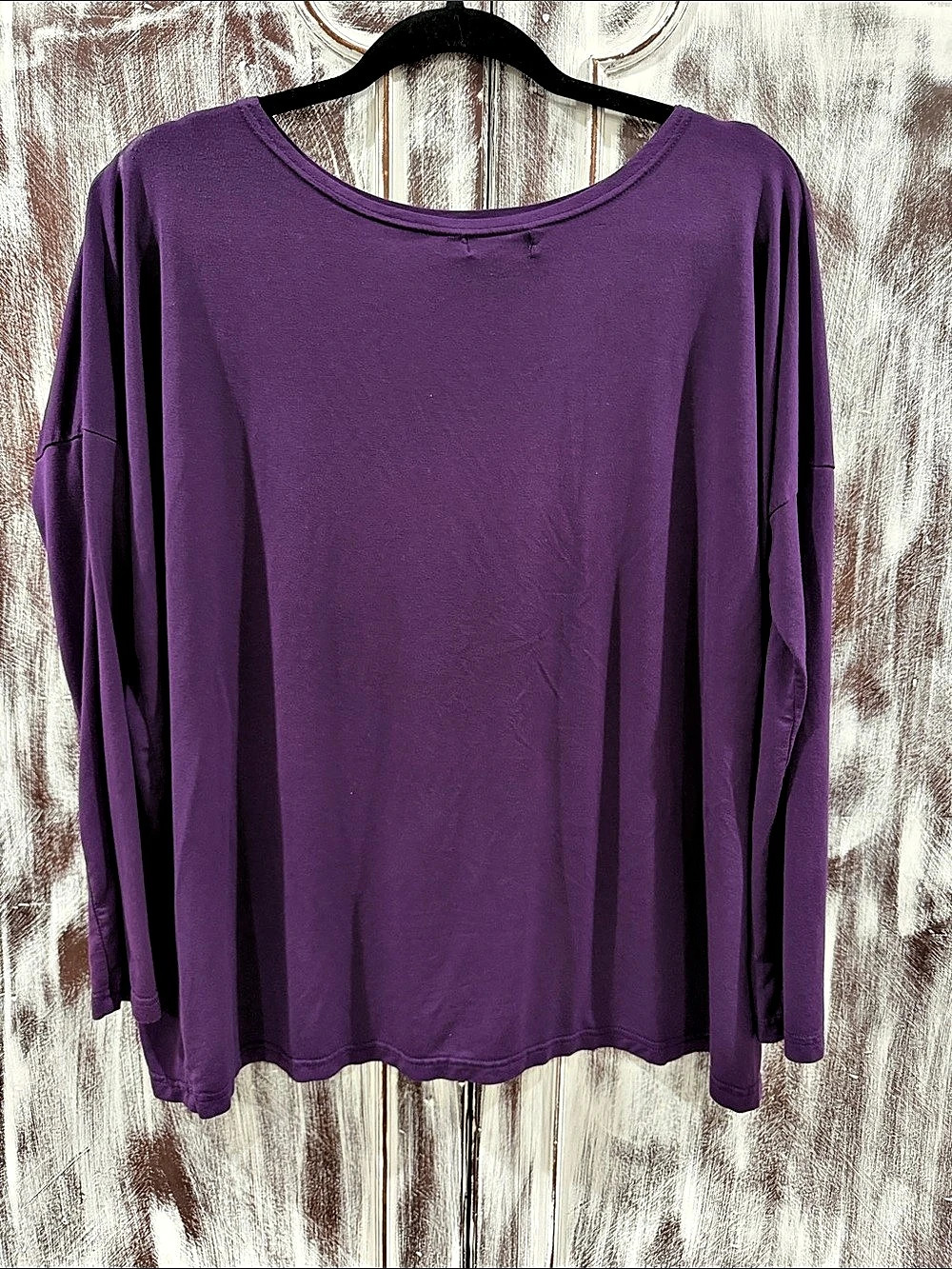 PIKO Long Sleeve Top in Purple Size Small Like New